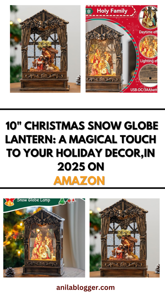 10" Christmas Snow Globe Lantern: A Magical Touch to Your Holiday Decor