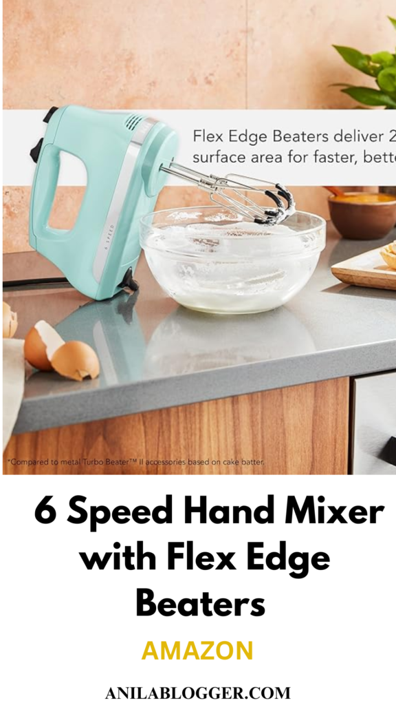 6-Speed Hand Mixer with Flex Edge Beaters!