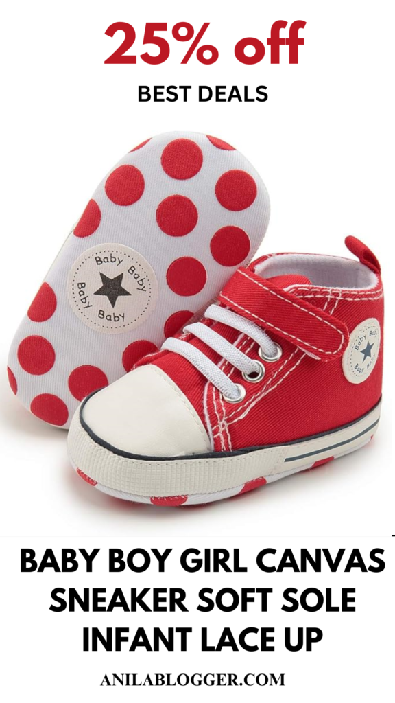 Baby Boy Girl Canvas Sneaker Soft Sole Infant Lace-Up!
