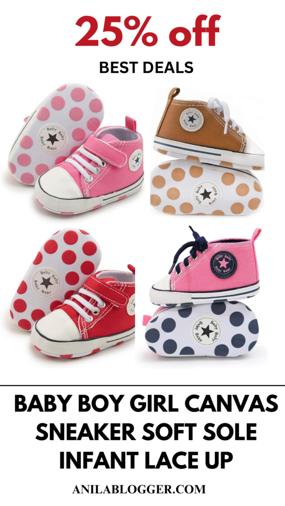 Baby Boy Girl Canvas Sneaker Soft Sole Infant Lace-Up!
