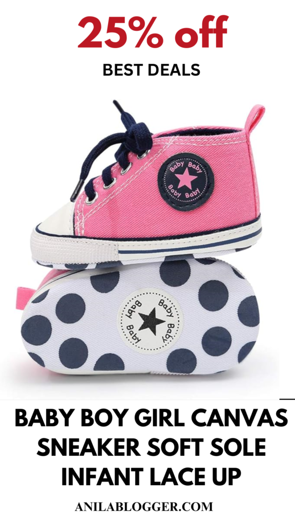 Baby Boy Girl Canvas Sneaker Soft Sole Infant Lace-Up!