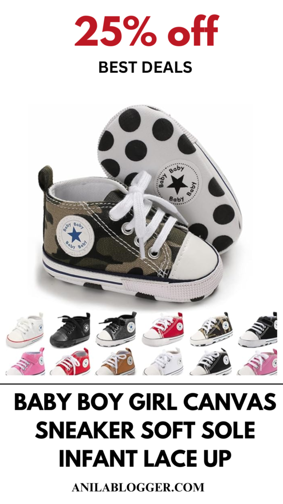 Baby Boy Girl Canvas Sneaker Soft Sole Infant Lace-Up!