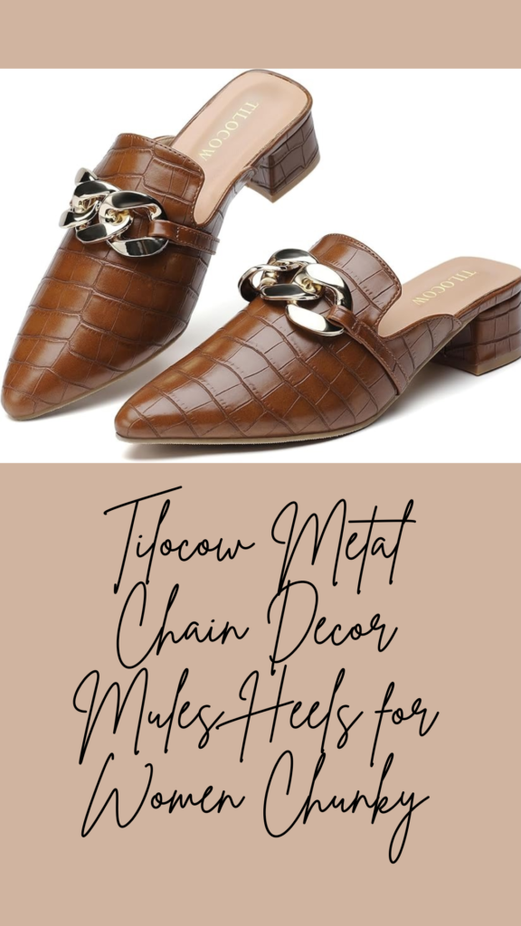 Tilocow Metal Chain Decor Mules Heels for Women: A Perfect Blend of Elegance and Comfort in 2025