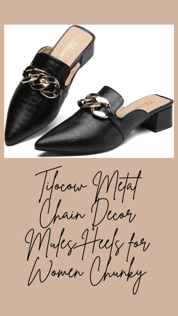 Tilocow Metal Chain Decor Mules Heels for Women: A Perfect Blend of Elegance and Comfort in 2025