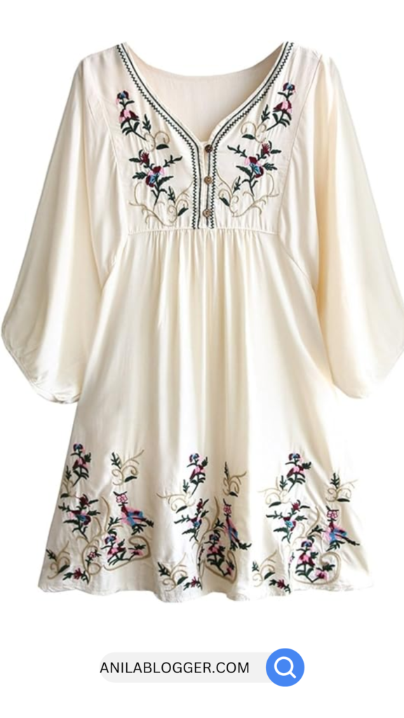 Women's Casual Retro Bohemian Ethnic Embroidery Cotton Dress: A 2025 Fashion Trend
