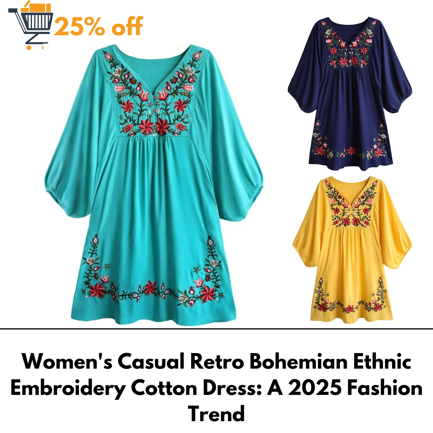Womens-Casual-Retro-Bohemian-Ethnic-Embroidery-Cotton-Dress-A-2025-Fashion-Trend